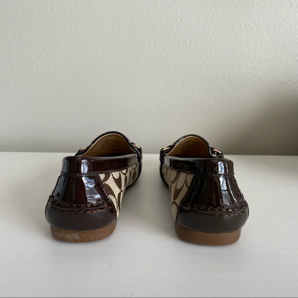 NEW Coach, Brown/Gold Signature Felisha Slip On Loafers, Size 8 - Picture 5 of 8